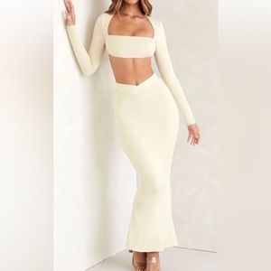 Oh Polly- WILLOW - Flared Hem Maxi Skirt in Ivory
